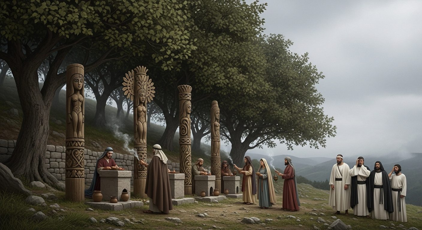 Roboam en la Biblia tolera lugares altos e idolatría