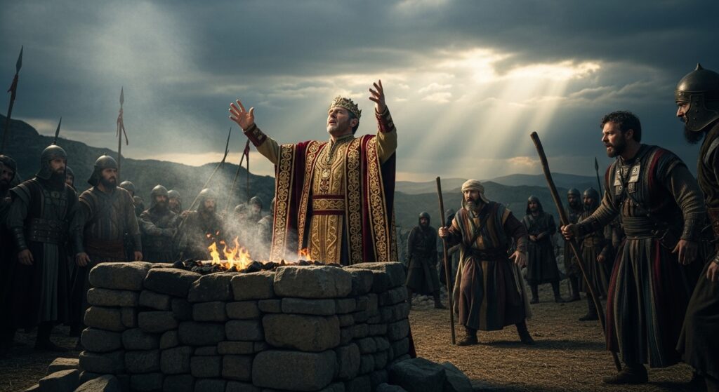 saul ofrece sacrificio sin samuel Saúl ofrece sacrificio sin Samuel