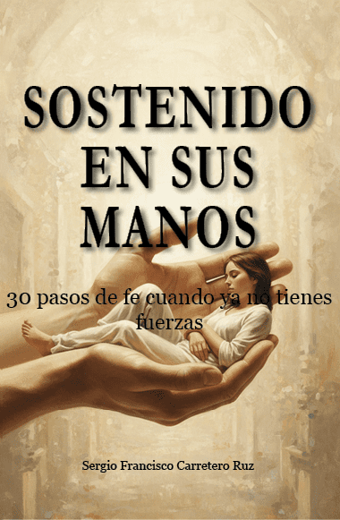 sostenido en sus manos