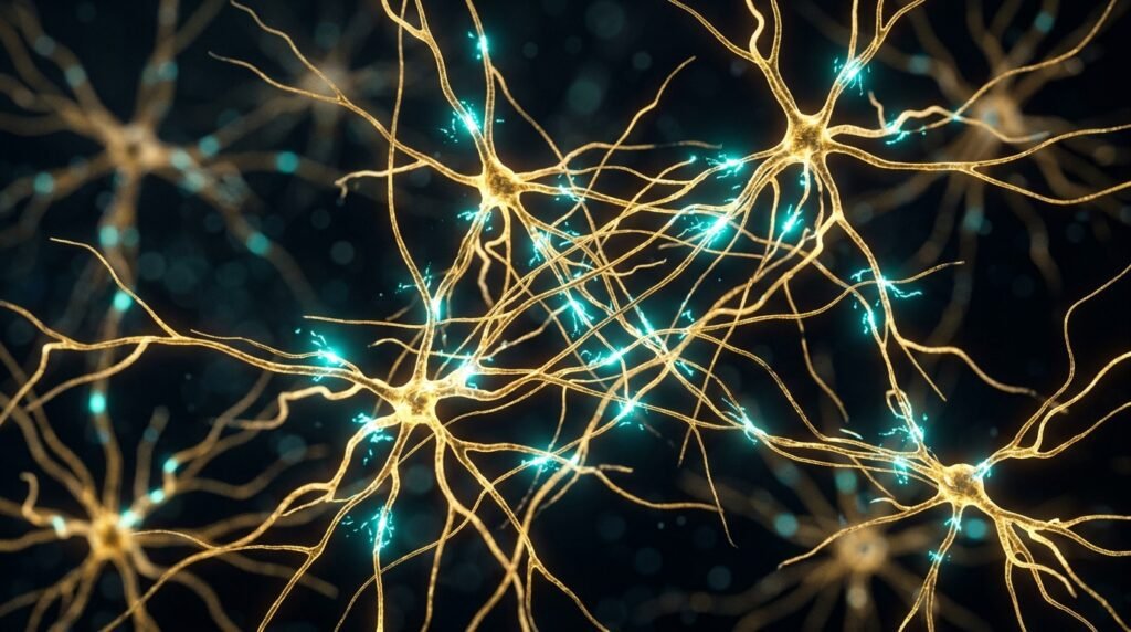 neuronas conectadas Neuronas conectándose para ilustrar la neuroplasticidad espiritual.