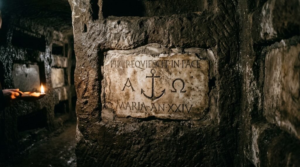 Su presencia en las catacumbas romanas y sarcófagos