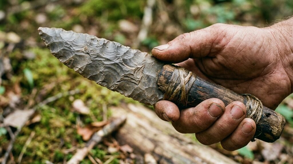 El uso del cuchillo de piedra