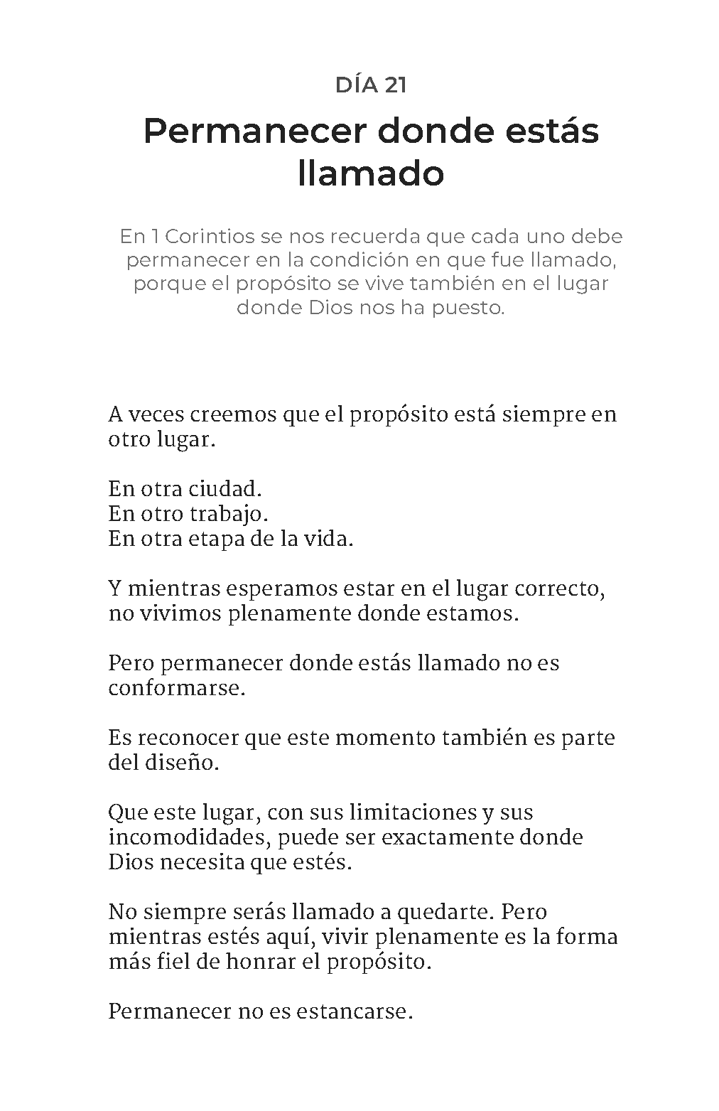 Segunda página interior de 30 días para descubrir tu propósito