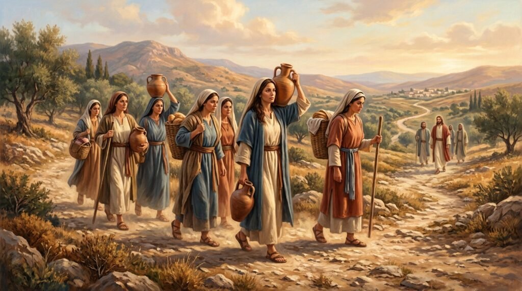 Salomé y el grupo de las mujeres servidoras de Galilea