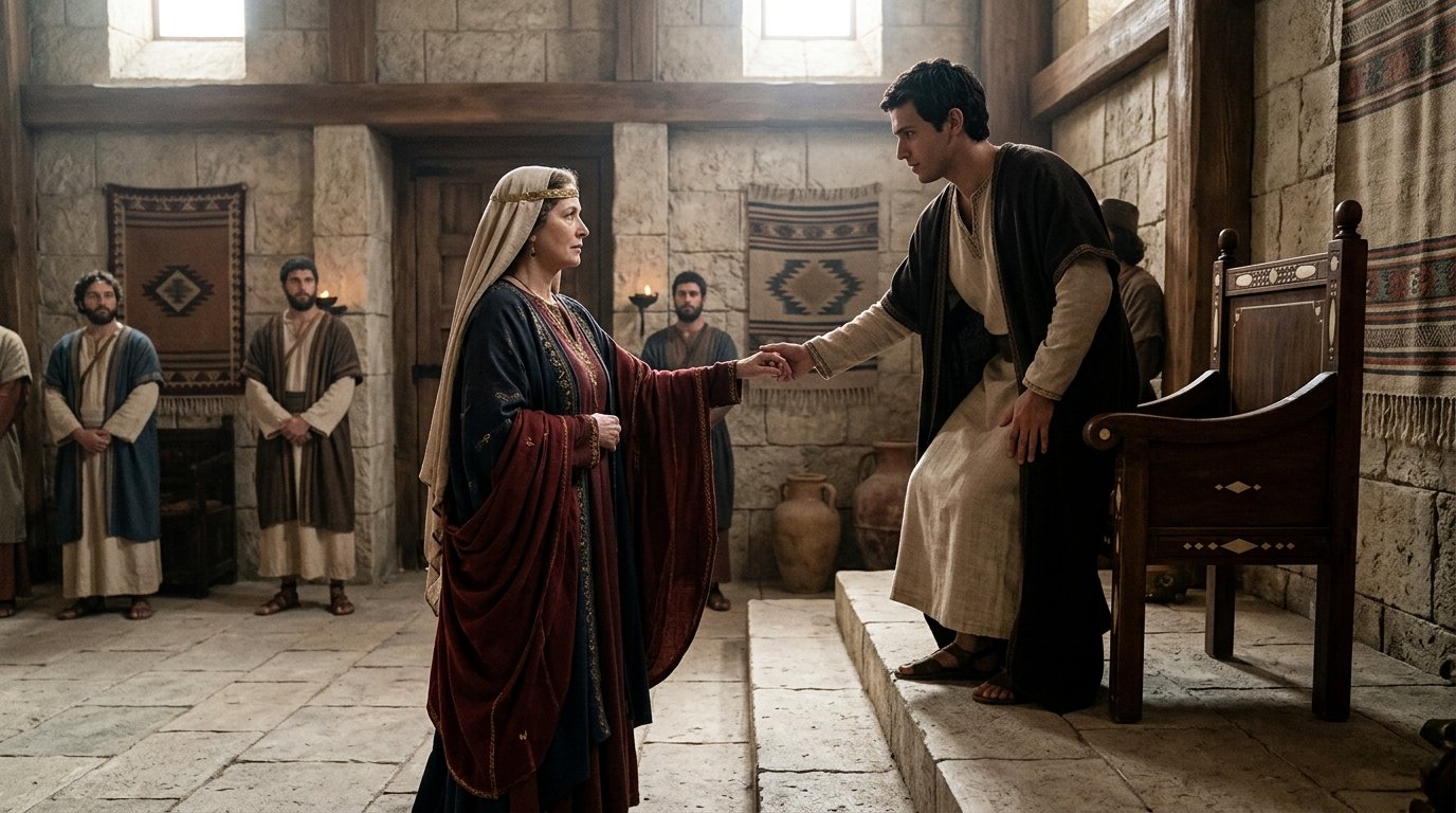 Betsabé ante Salomón como reina madre de Israel en 1 Reyes 2