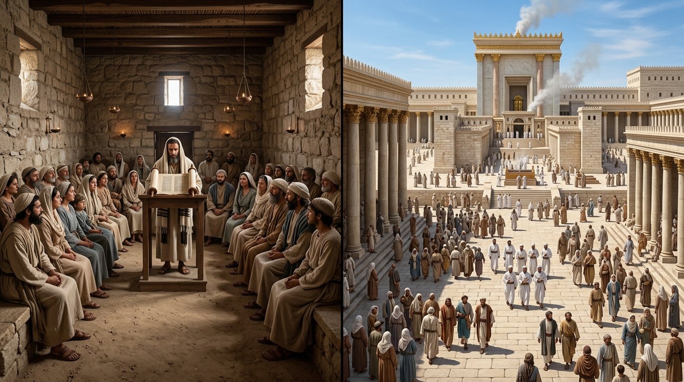 Diferencias entre la sinagoga y el Templo en tiempos de Jesús