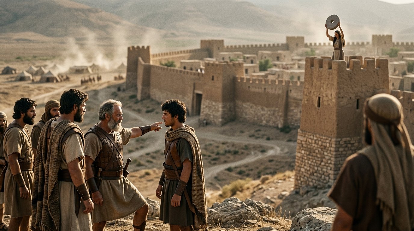 La hazaña de la mujer de Tebes es recordada como precedente militar en 2 Samuel 11:21