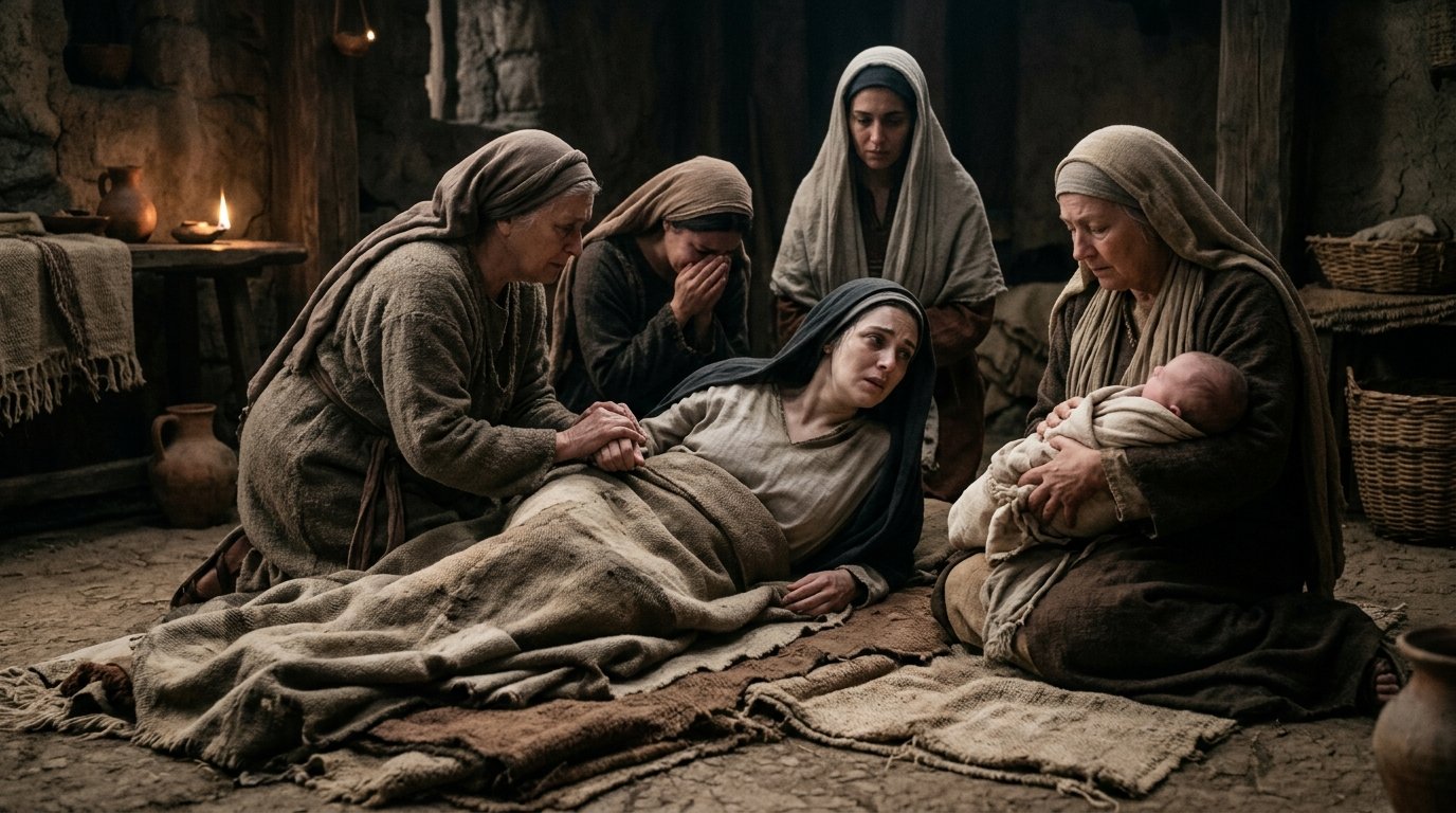 La esposa de Finees da a luz a Icabod y pronuncia sus últimas palabras según 1 Samuel 4:20-22
