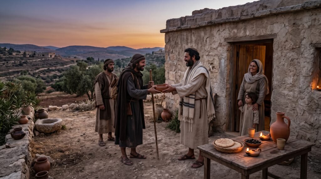 Hospitalidad en el mundo bíblico en una casa de Judea