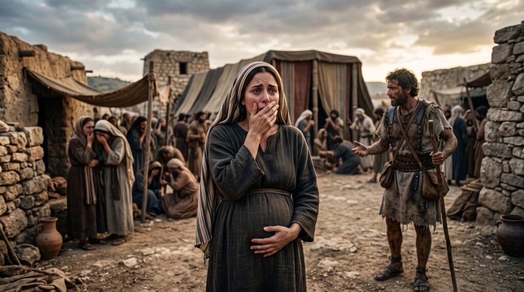 La esposa de Finees recibe la noticia de la pérdida del Arca de la Alianza según 1 Samuel 4
