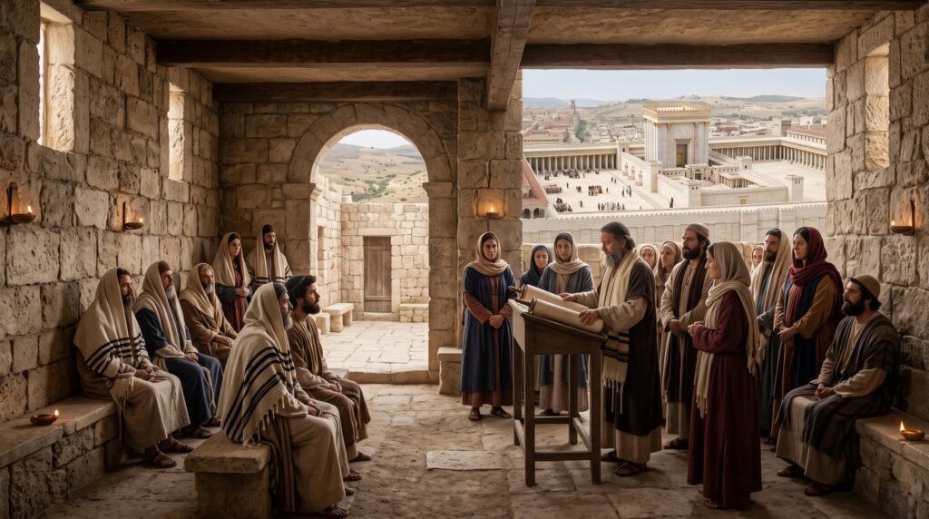 Sinagoga y Templo en tiempos de Jesús en el siglo I