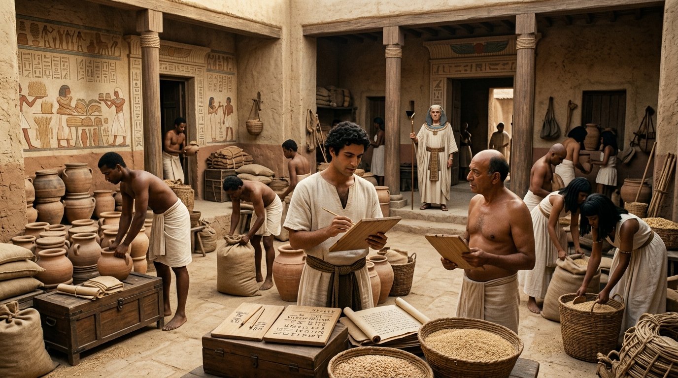 José administra la casa de Potifar como siervo de confianza en Egipto según Génesis 39