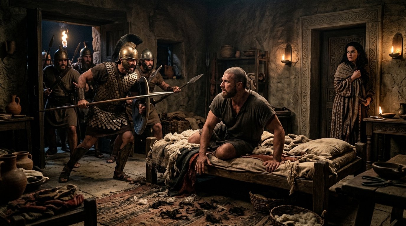 Captura de Sansón por los filisteos después de la traición de Dalila