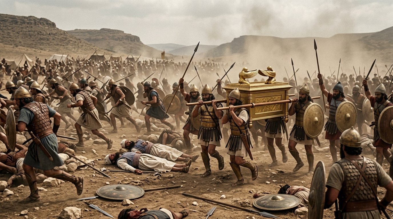 Los filisteos capturan el Arca de la Alianza y Finees muere en la batalla según 1 Samuel 4
