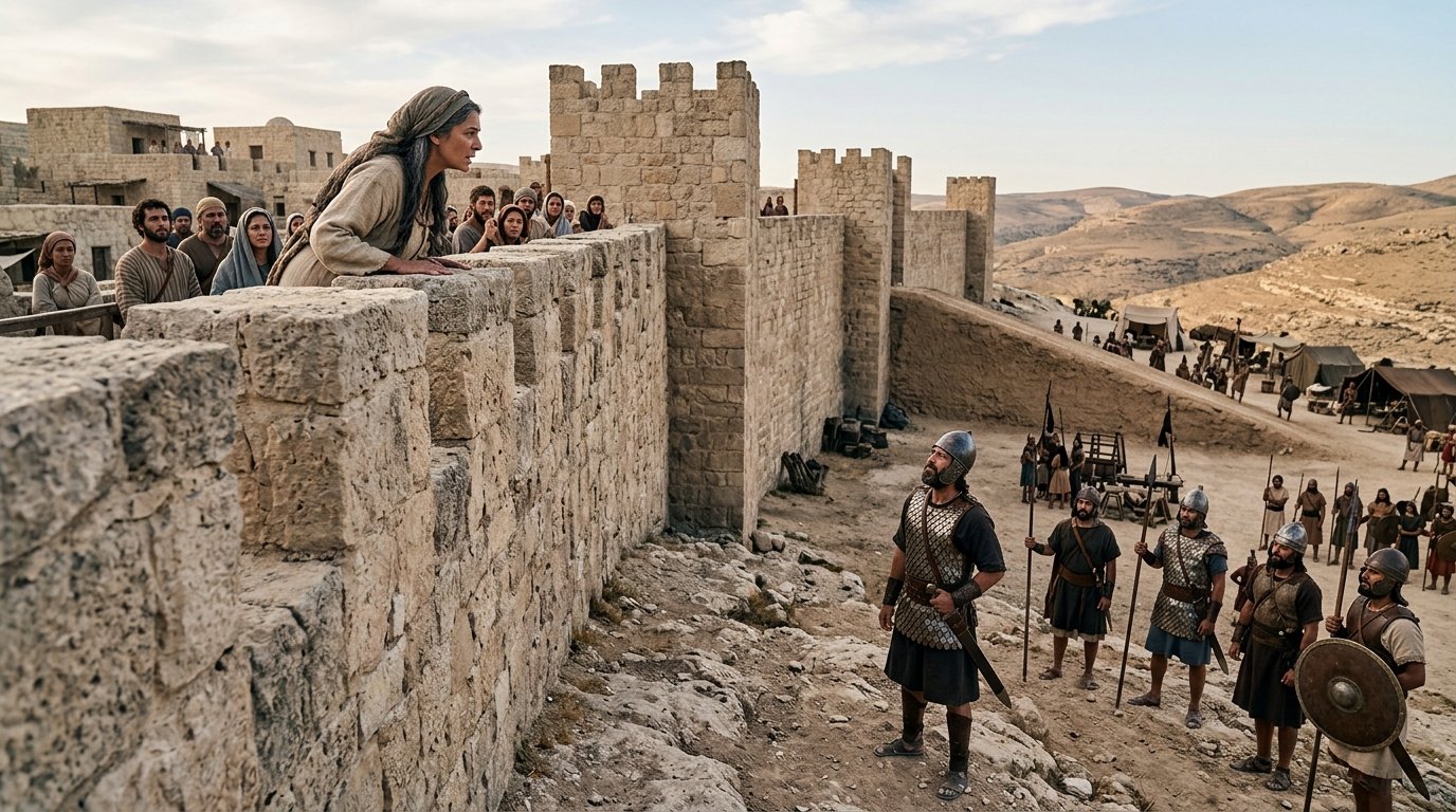 La mujer sabia de Abel Bet Maacá hace llamar a Joab desde la muralla según 2 Samuel 20