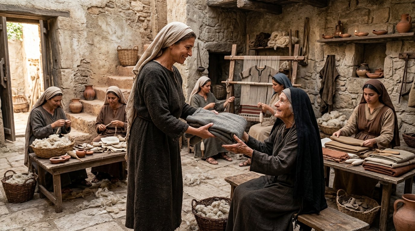 Tabita ayuda a las mujeres de Jafa confeccionando prendas para la comunidad cristiana