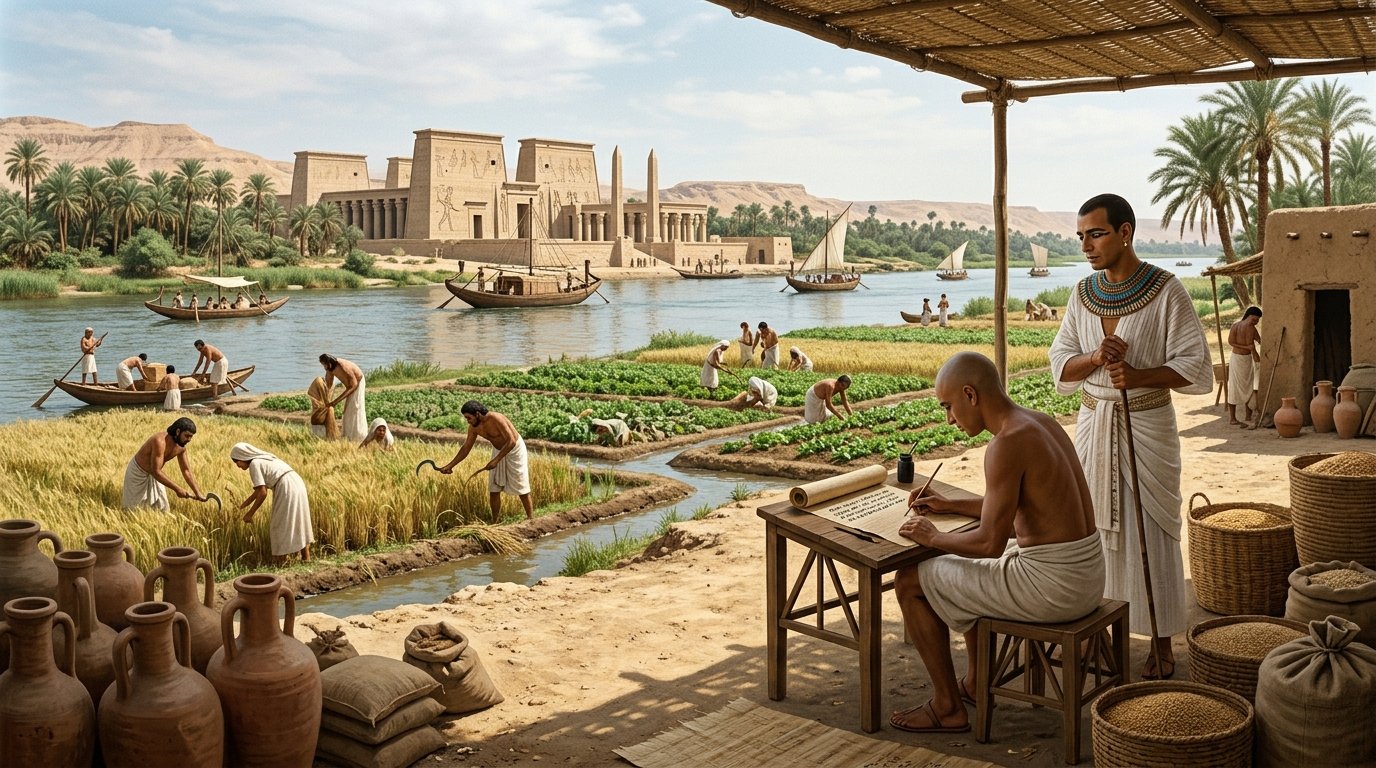 Vida cotidiana escritura y agricultura en el antiguo Egipto