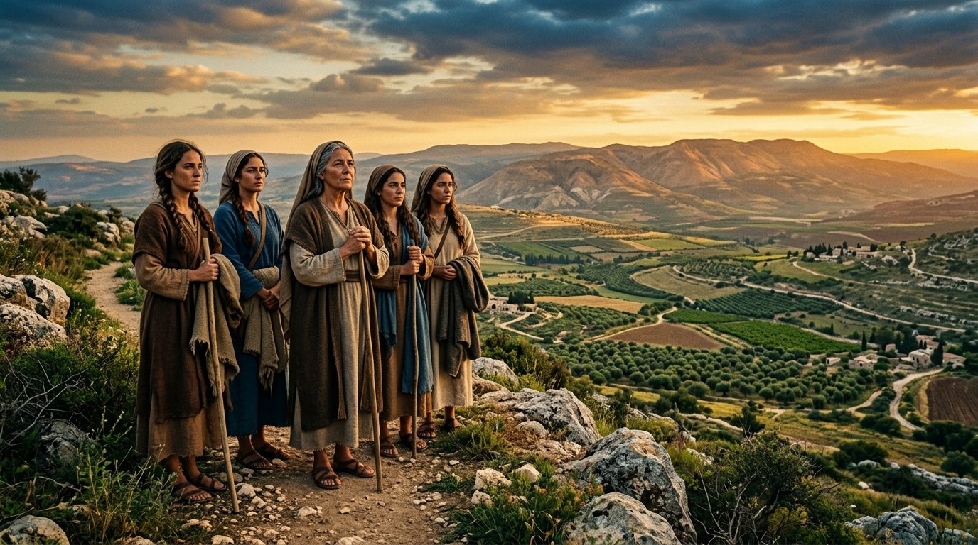 Las hijas de Zelofehad contemplan la tierra de su herencia