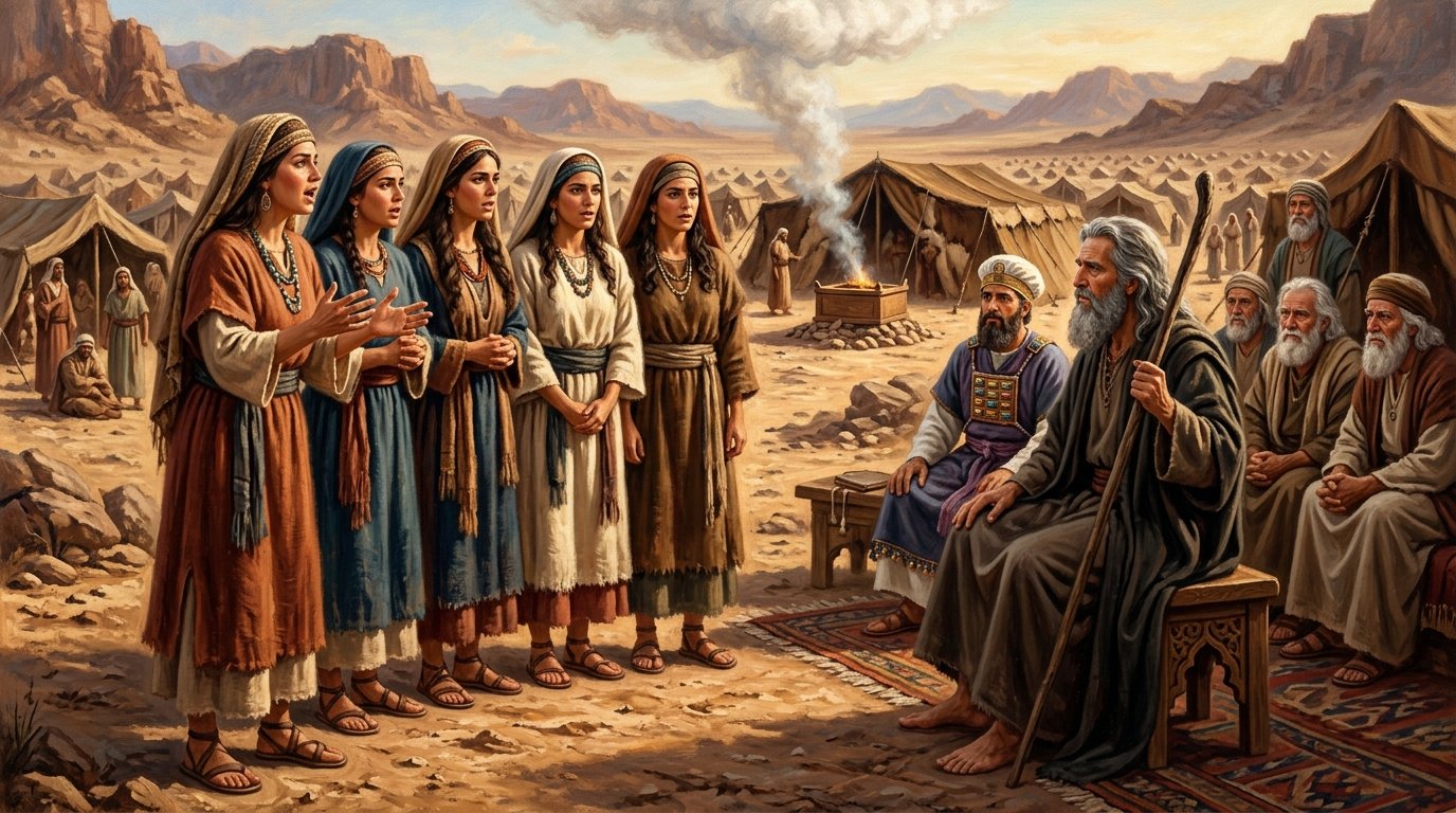 Las hijas de Zelofehad realizan una petición de justicia
