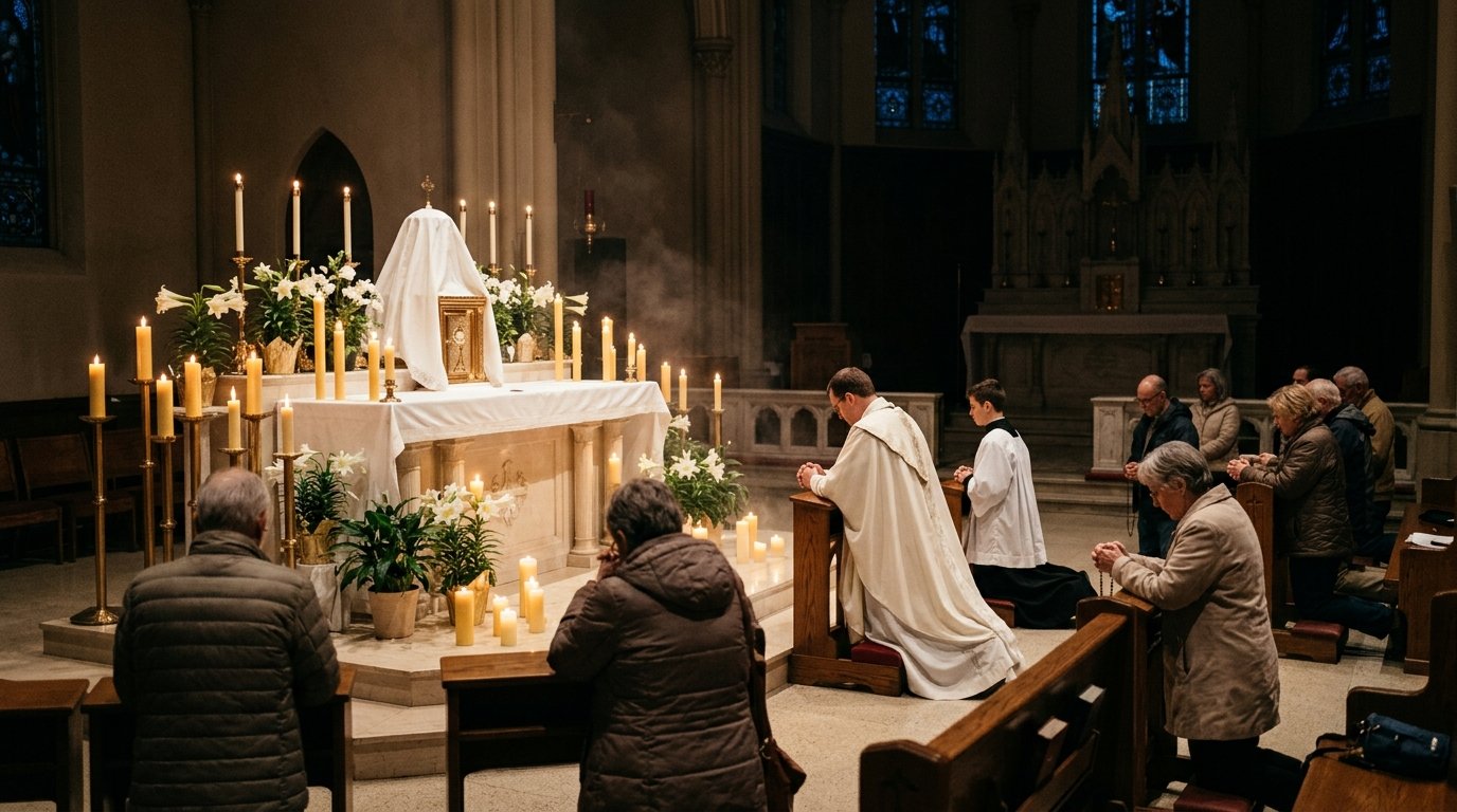 Hora Santa del Jueves Santo ante el altar de reposo