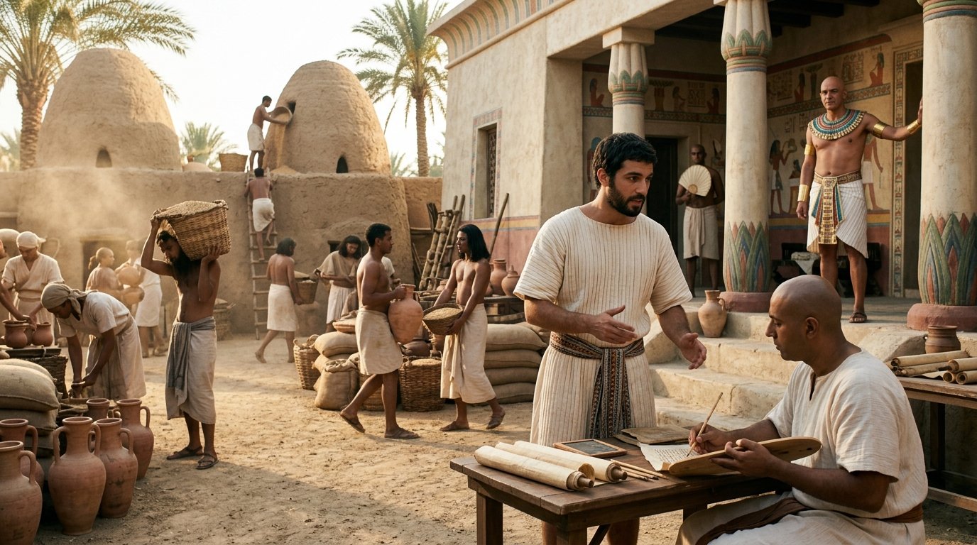 José administra la casa de Potifar en Egipto según Génesis 39
