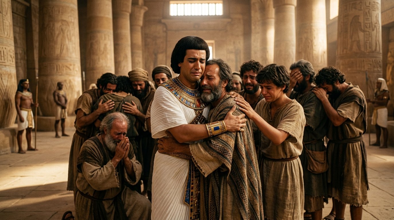 José se reconcilia con sus hermanos en Génesis 45
