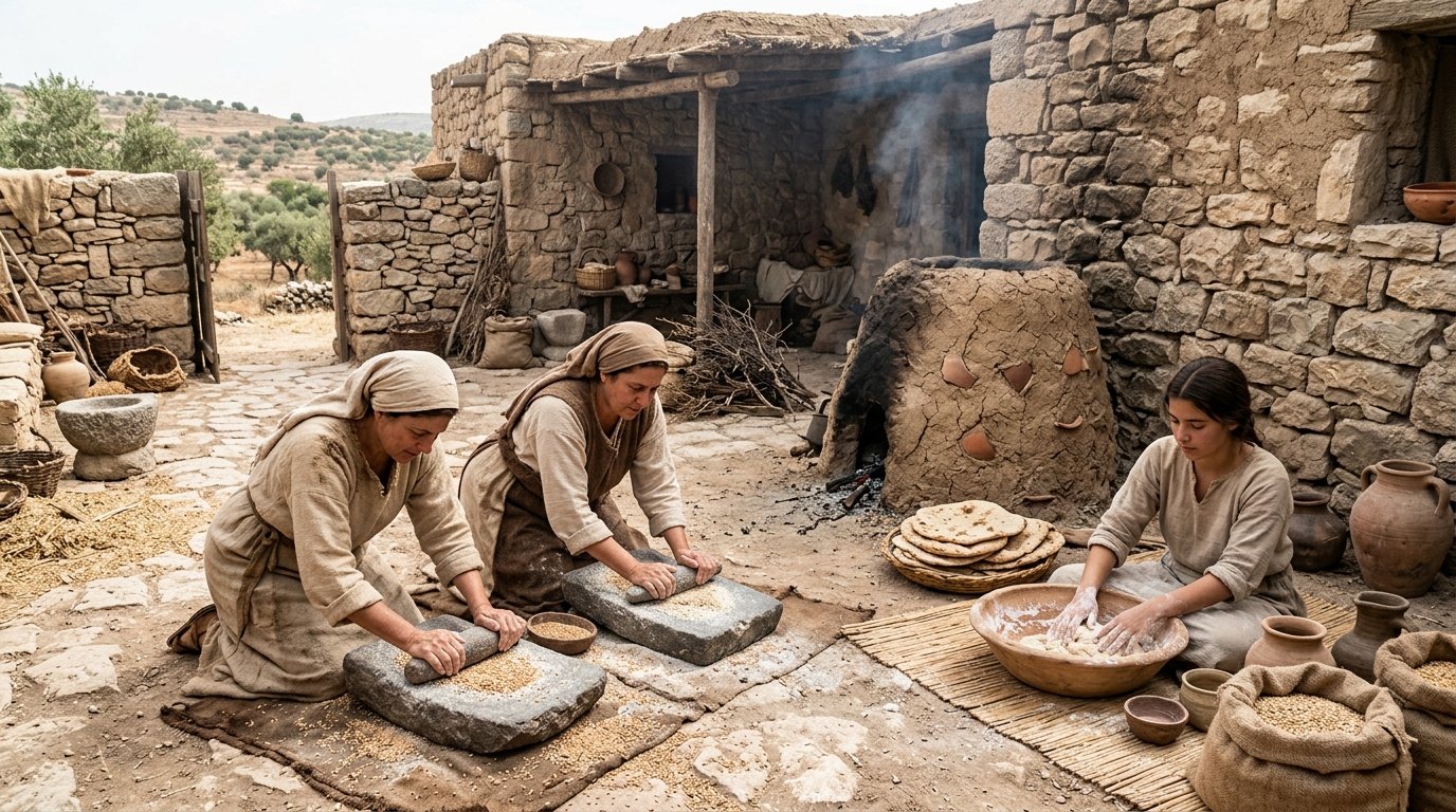 Preparación del pan y molienda de cereal en el antiguo Israel
