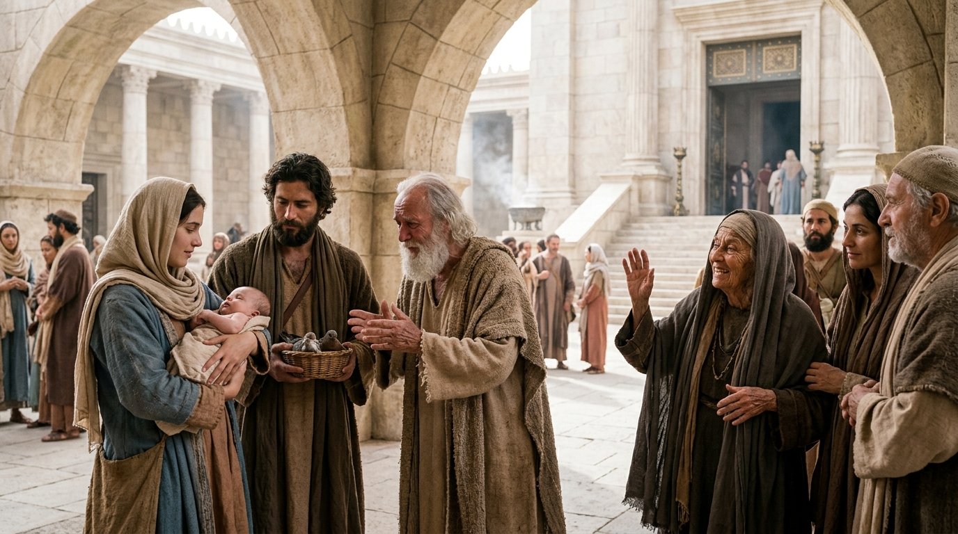 Simeón y Ana reconocen a Jesús en el Templo de Jerusalén