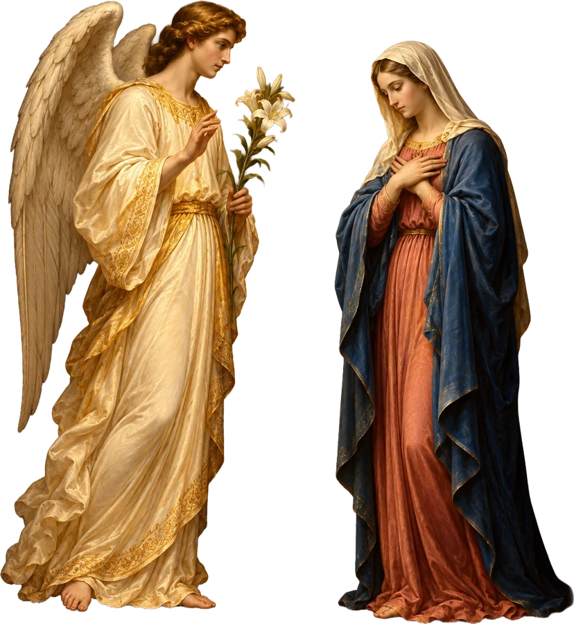 El ángel Gabriel y la Virgen María en la Anunciación